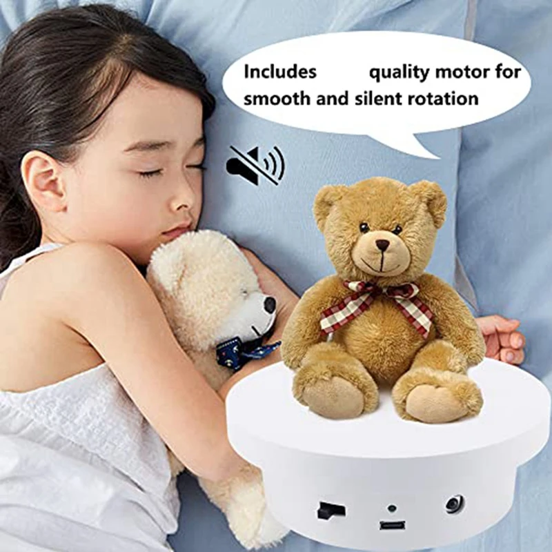 Espositore rotante velocità regolabile + telecomando 5.1In diametro 11Lb capacità di carico alimentatore di tipo C durevole (18Cm)