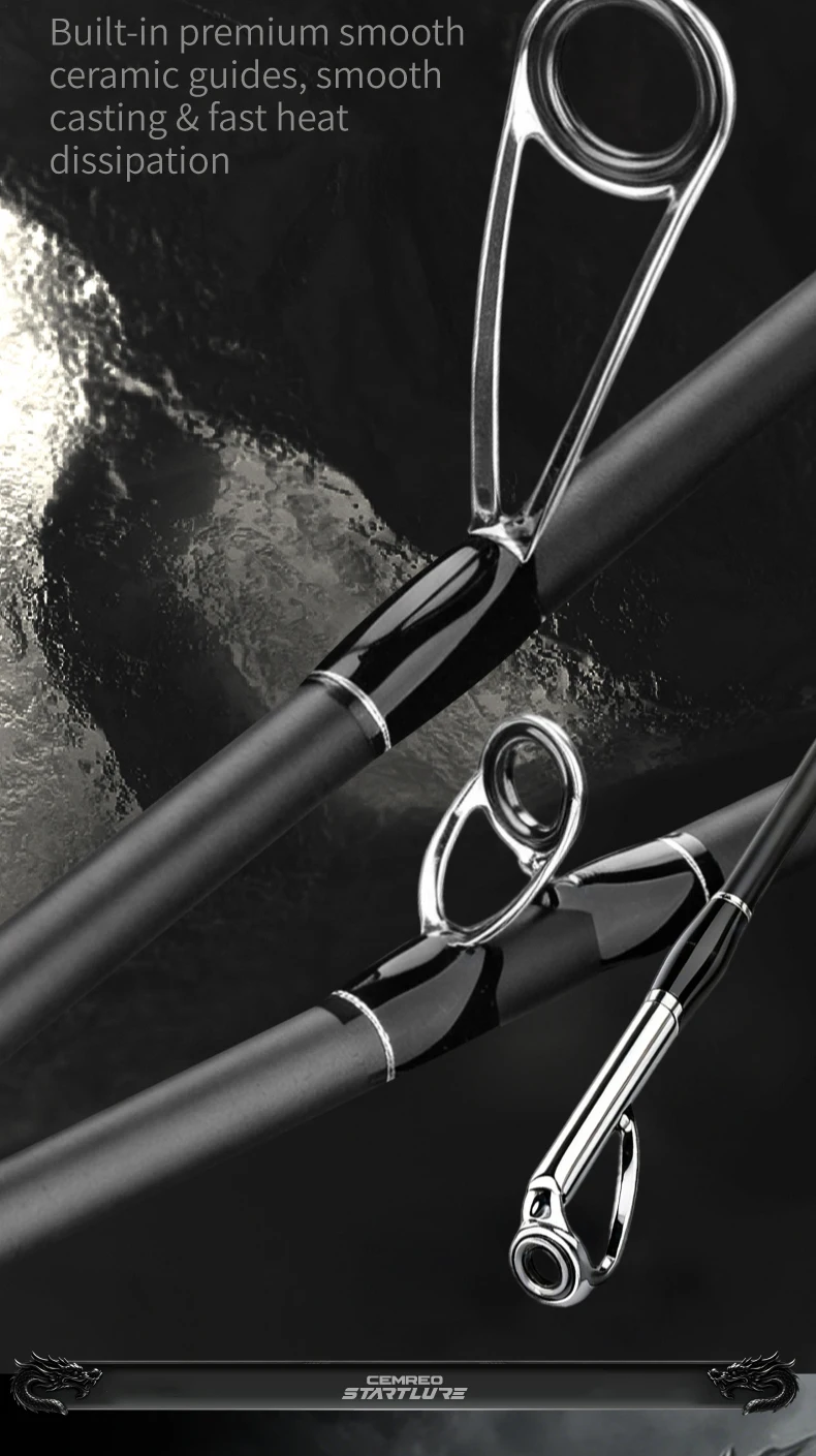 CEMREO Weitwurf-Angelrute mit schneller Aktion, leichtgewichtig, 1,8m/1,98m/2,1m/2,4m zum Angeln, Modell: DARK WARRIOR – Detail 10