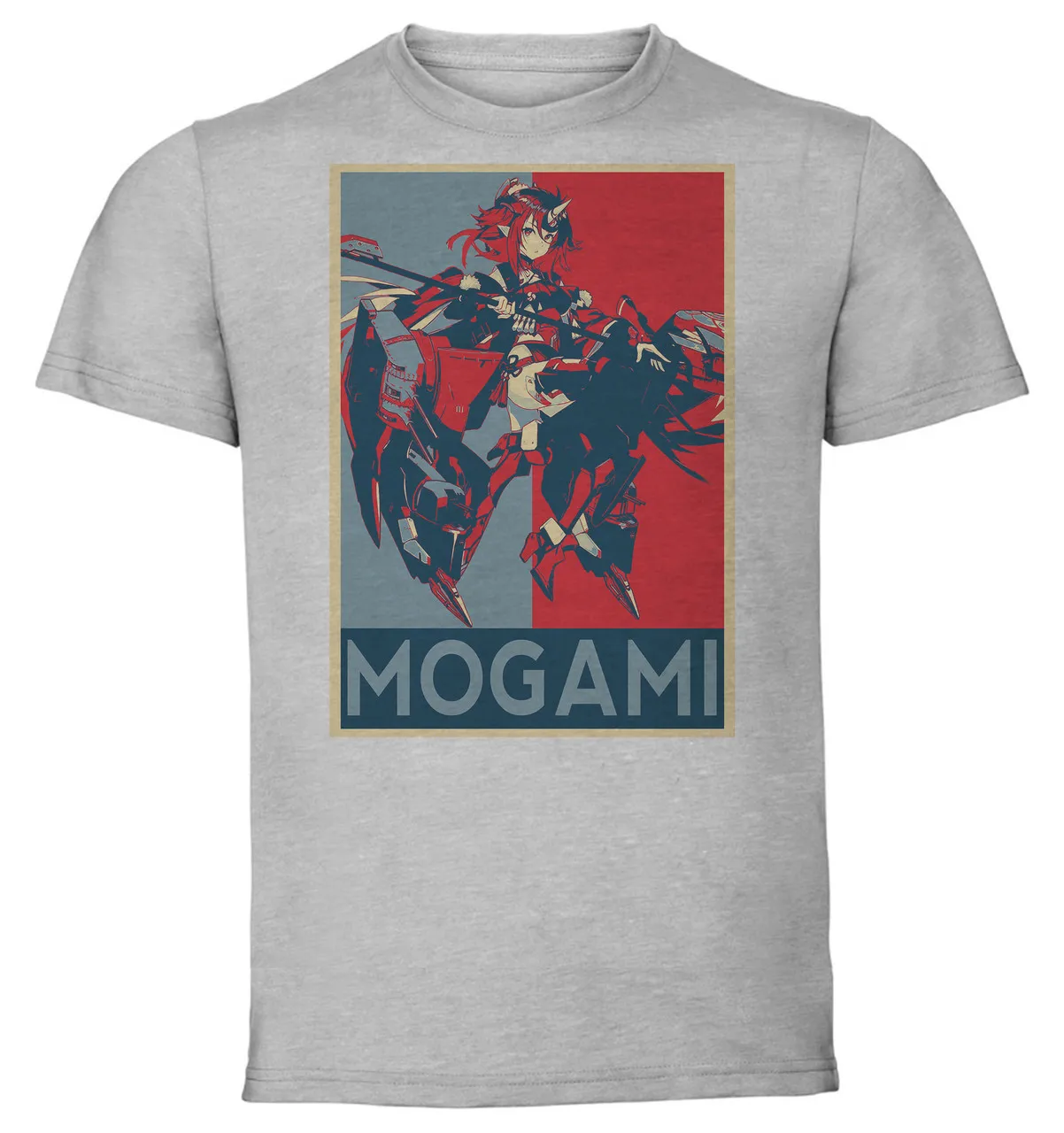 

T-Shirt Unisex Grey Propaganda Azur Lane Mogami retrofit