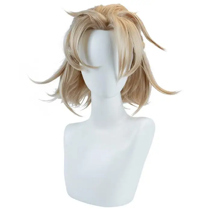 

Genshin Impact Albedo Wig Game Anime Short Synthetic Straight Wavy Hair Heat Resistant Wig for Party