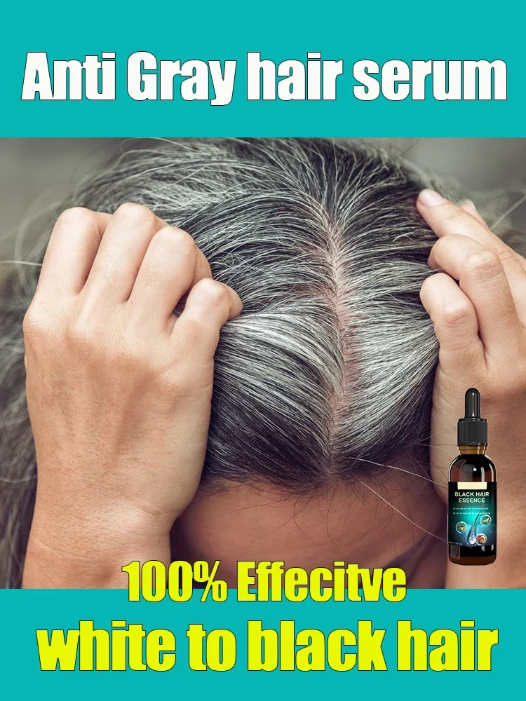 Anti-grey hair essence Serum treatment restore natural  hair color and restore healthy White To Black hair