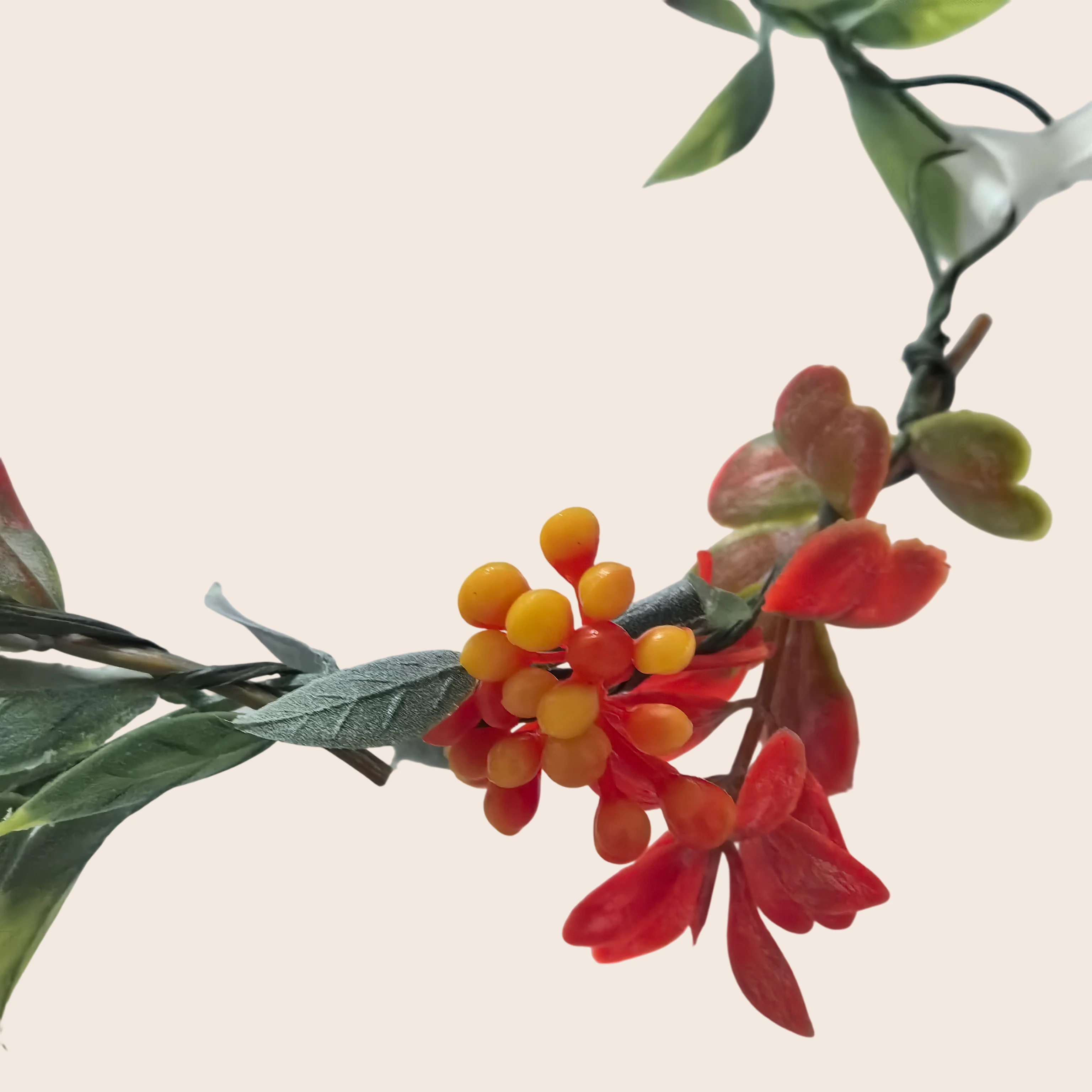 البرتقال ورقة الزهور تاج الأوكالبتوس زهرة النساء الفتيات عقال زهرة خوذة الزفاف هالة اكسسوارات الزفاف غطاء الرأس الزفاف #4