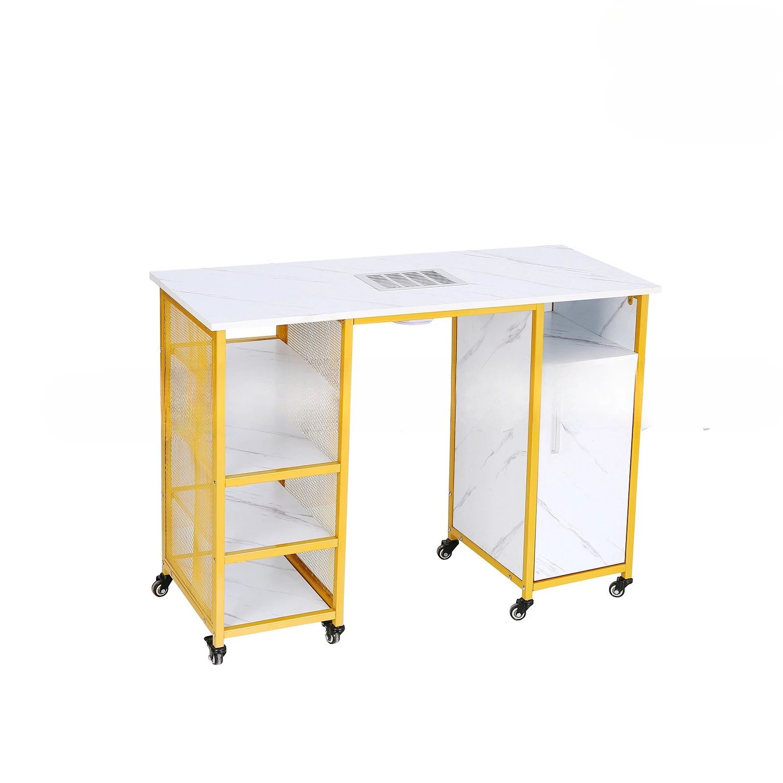 Nail Table with Universal Wheel and Nail Cleaner Nail Shop Table Mobile Table