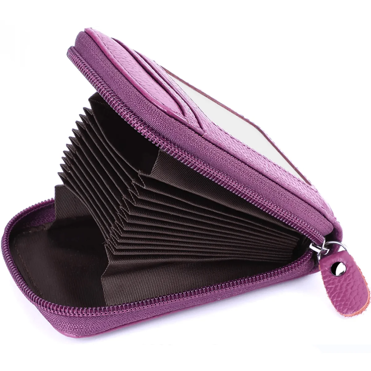 محفظة بطاقات الائتمان النسائية، محفظة متعددة البطاقات مع نافذة الهوية، حامل بطاقات بسحاب للنساء، محفظة متعددة الوظائف للأعمال