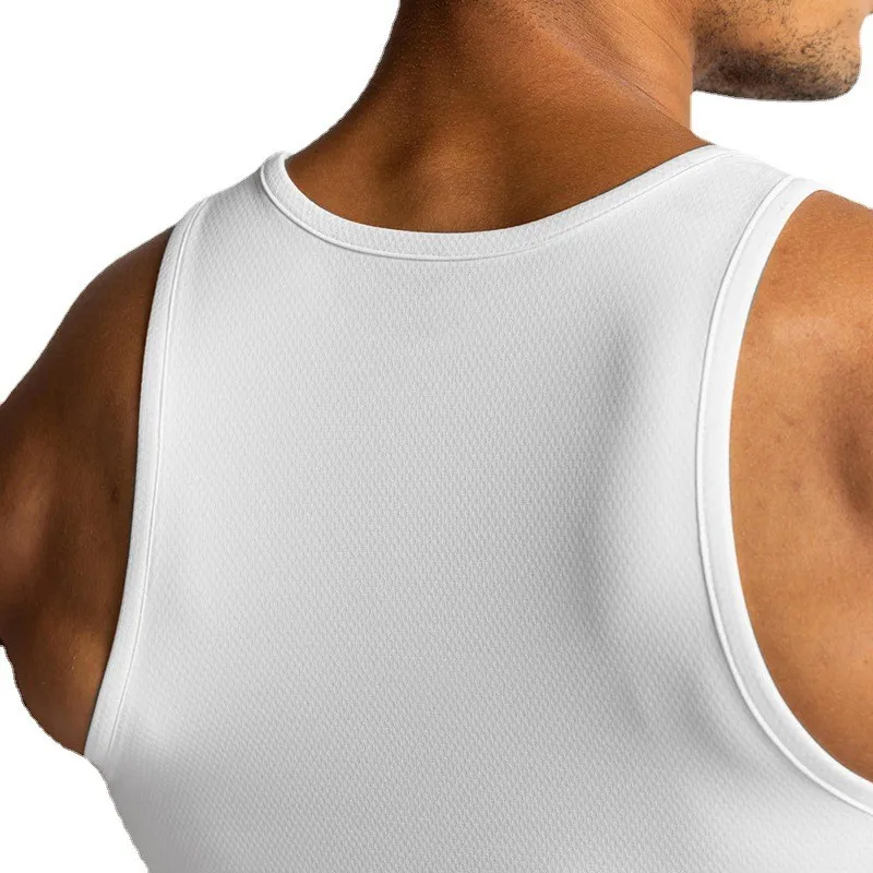 MACHINEFITNESS Sports Elastic Quick Dried Training T-shirt Men's Four Seasons Gym Breathable Tank Top