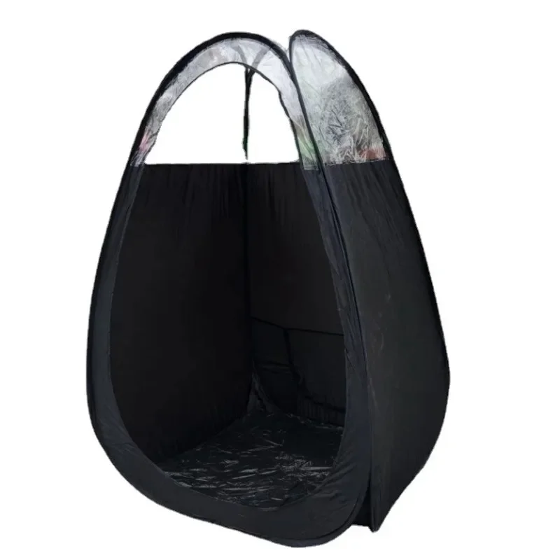 خيمة دباغة منبثقة مع كوة - كشك تسمير رذاذ خارجي محمول للتخييم، إعداد سريع، حماية من الأشعة فوق البنفسجية