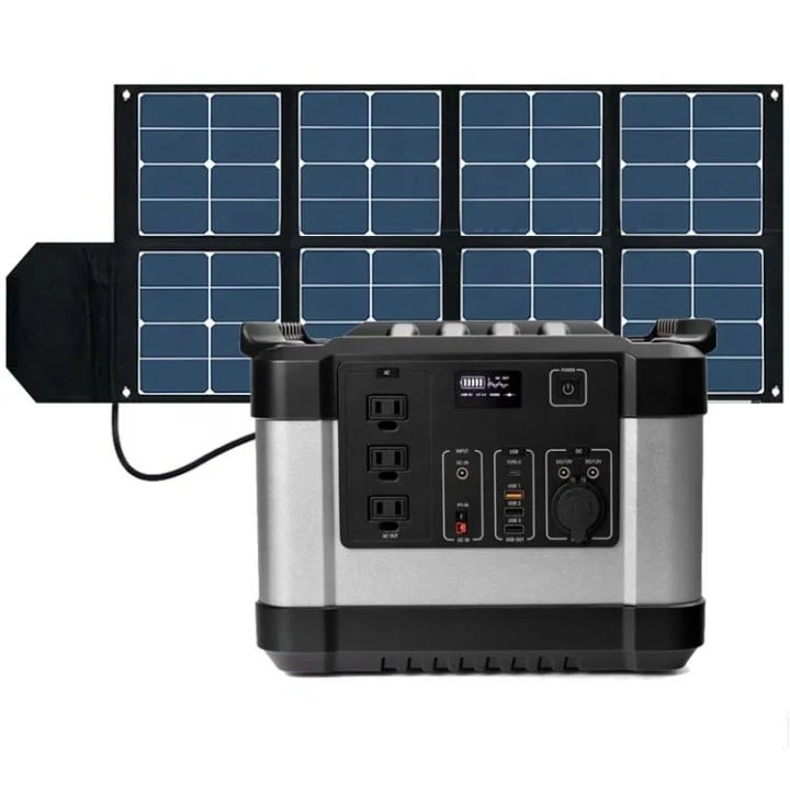 Camp lithium pure sine wave solar panel power plant  industrial portable 1000 watt solar generator view 5