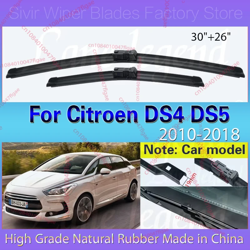 

Wiper LHD Front Wiper Blades For Citroen DS4 DS5 2010-2018 Windshield Windscreen Clean Window Car Rain Brushes 2015 2016 30"+26"