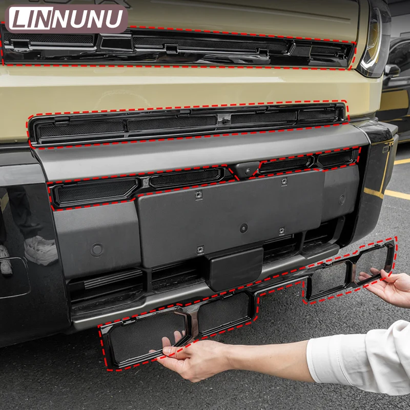 LINNUNU Front Grille Insect Bug Screen Radiator Guard Clip-On Anti-Stone For Esteo iCAUR V27 2026 2027 Exterior Auto Accessories