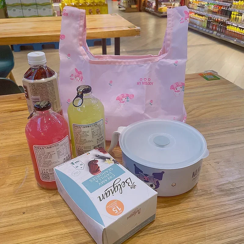 ハローキティかわいいショッピングバッグクロミアニメメロディ漫画収納袋衣類折りたたみ式大容量包装ポータブル