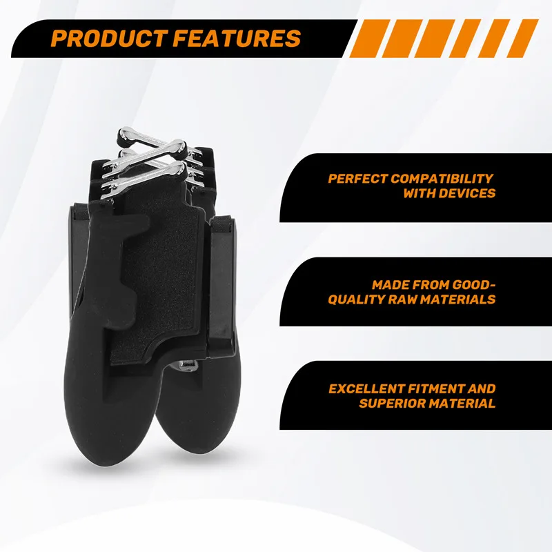 【B12B】لوحدة تحكم PUBG ذات ستة أصابع Pubg Mobile Trigger Gamepad Grip L R Fire Aim Button Joystick لمقبض Ipad Tablet FPS