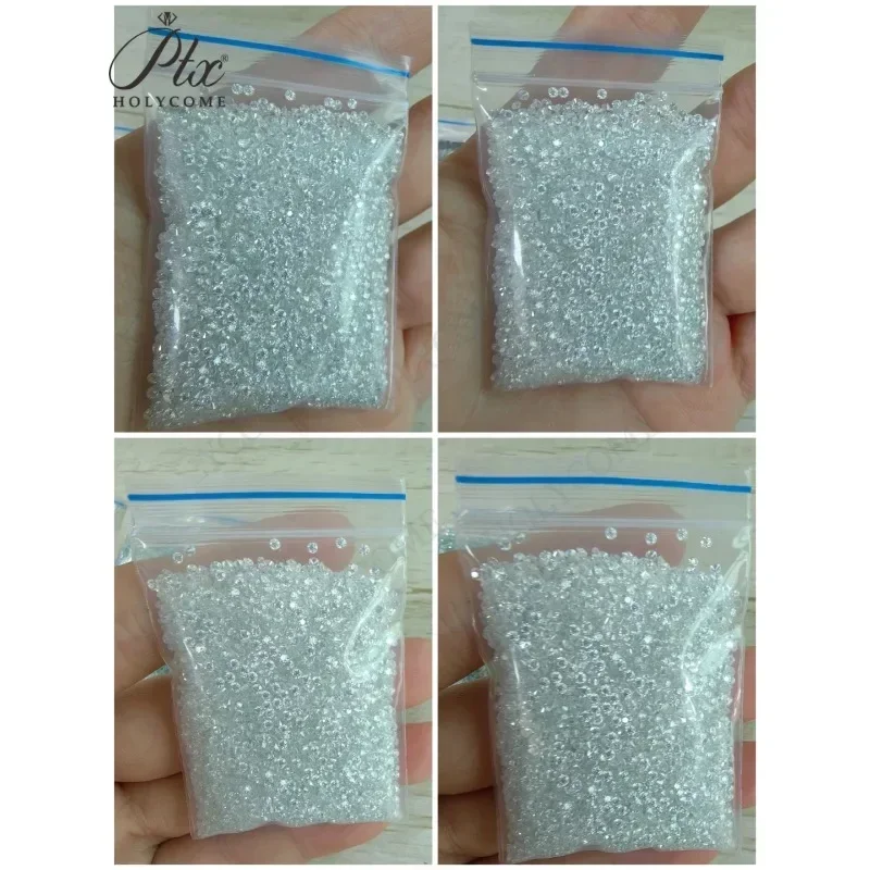 Holycome 100% Real Moissanite 0.7-3.0mm 1CT D DEF VVS1 Round Cut Super White Moissanite Diamond Test Positive Wholesale Price