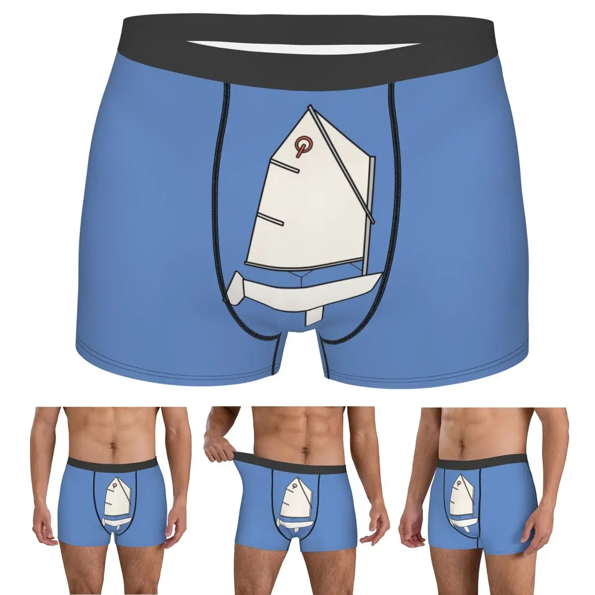 

Boxer Underpants Shorts Optimist Sailboat Panties Male Breathable Underwear for Homme Man Boyfriend Gift