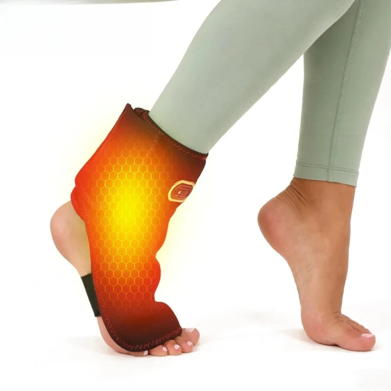 Foot Ankle Brace Heating Massage Support 3 Temperature Levels Electric Heated Foot Wrap Plantar Fasciitis Relief Health Care
