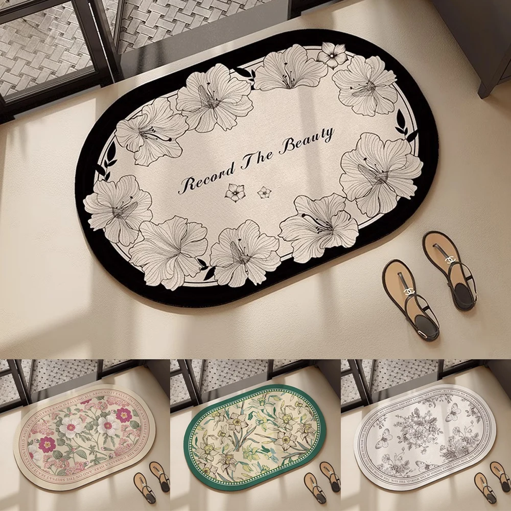 1PC American Bathroom Cabinet Crystal Velvet Door Absorbent Mat Quick Dry Non-slip Mat Toilet Toilet Door Mat Carpet 발매트 tapete