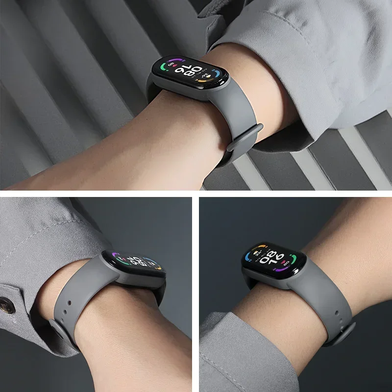 2PCS Watchbands for Xiaomi Mi Band 7 bracelet Miband 5 6 NFC Replacement Wristband Sport Silicone correa mi band 7 6 3 4 5 strap image 2