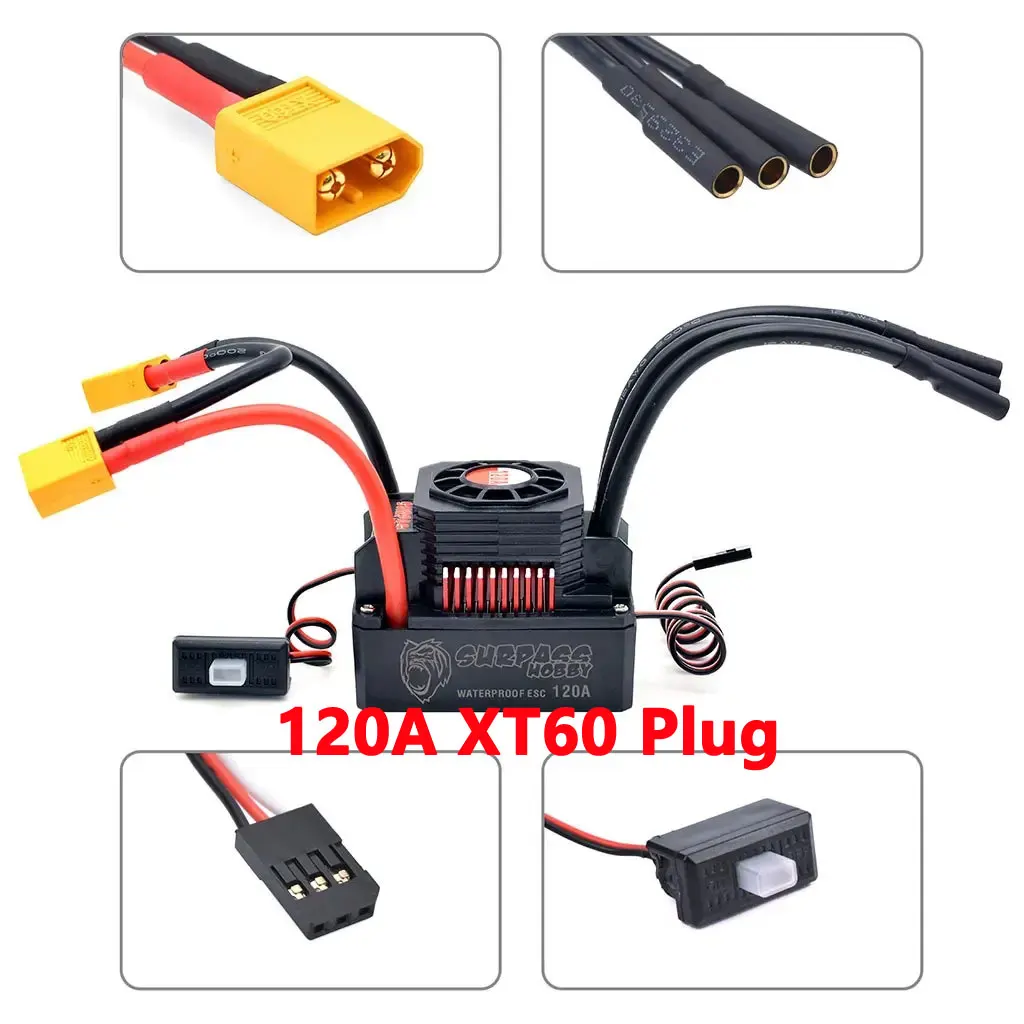 Overtref Hobby KK 3650 Combo waterdichte borstelloze motor 7700/6900/4500/3600/3100KV 3,175 mm as met 60A/120A ESC voor 1/10 RC auto