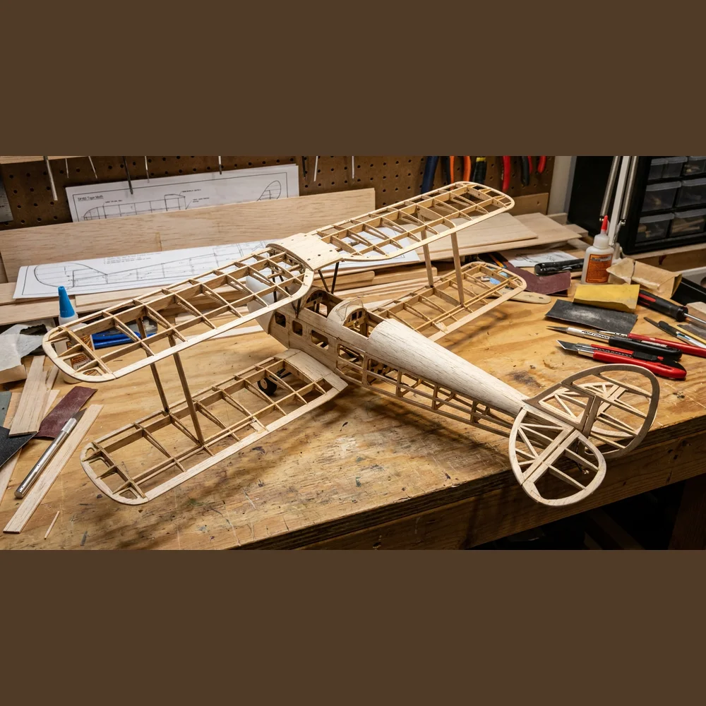 RC AirPlanes Laser Cut Balsa Wood DIY Airplane  Kit TigerMoth DH-82 Frame Wingspan 1000mm  Model Building Kit