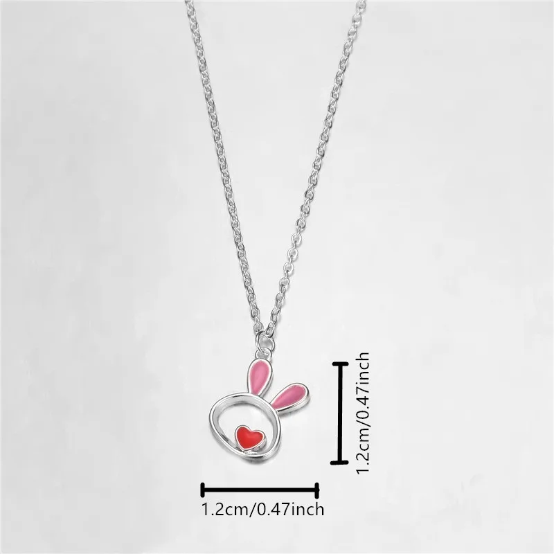 قلادة من الفضة الإسترلينية للنساء والفتيات ، قلب حب وأرنب ، مجوهرات عالية الجودة ، تخفيضات كبيرة ، LN094