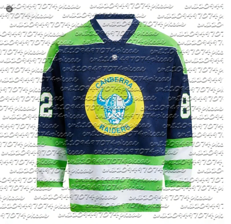 Camiseta Deportiva Casual de Manga Larga con Estampado 3D de los Canberra Raiders de la NRL Australia 2026 para Hombre, Niños y Familia, de Secado Rápido