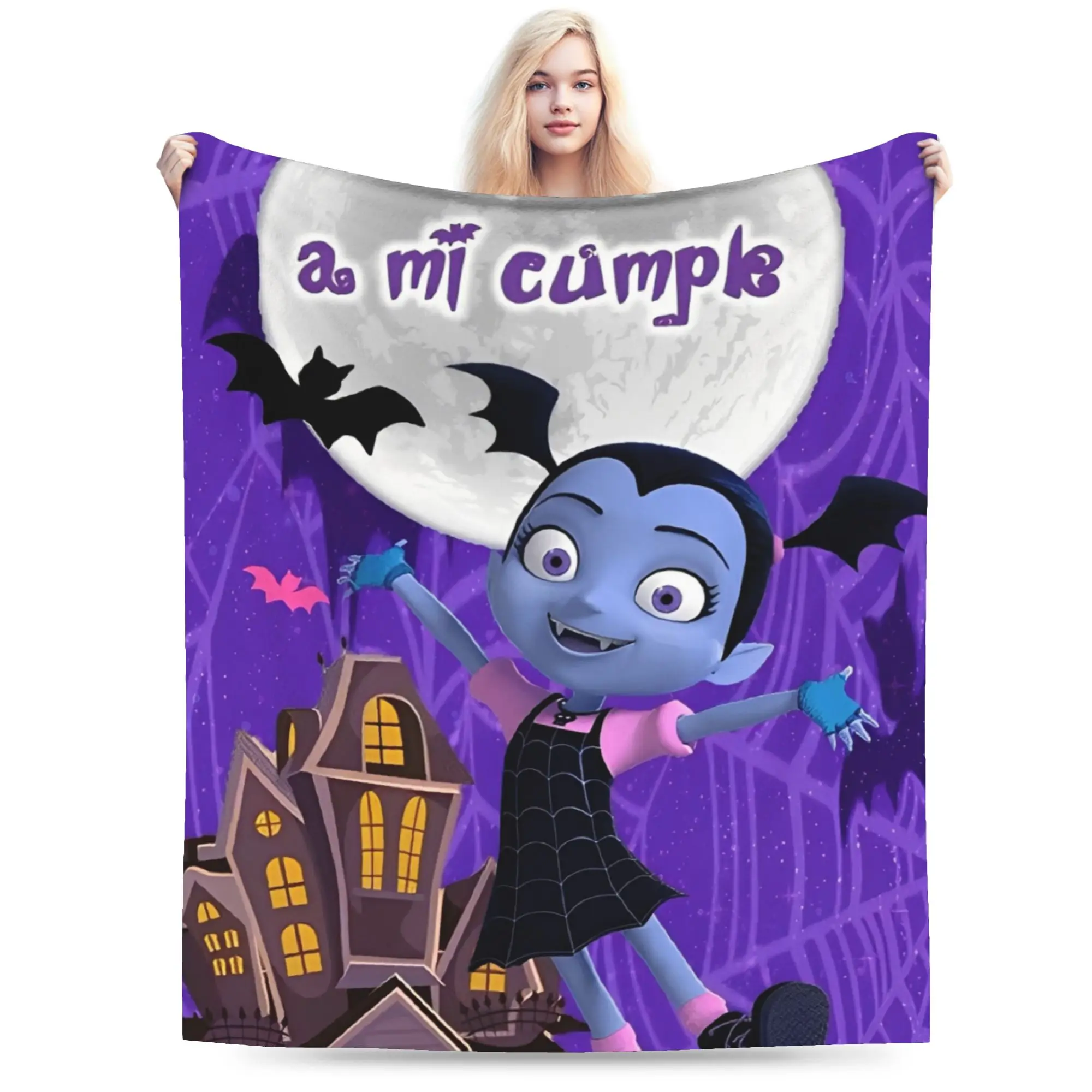 الجدة تصميم vampirina في سن المراهقة مصاص دماء البطانيات خفيفة الوزن رقيقة الصوف مريحة رمي بطانية آلة قابل للغسل #1