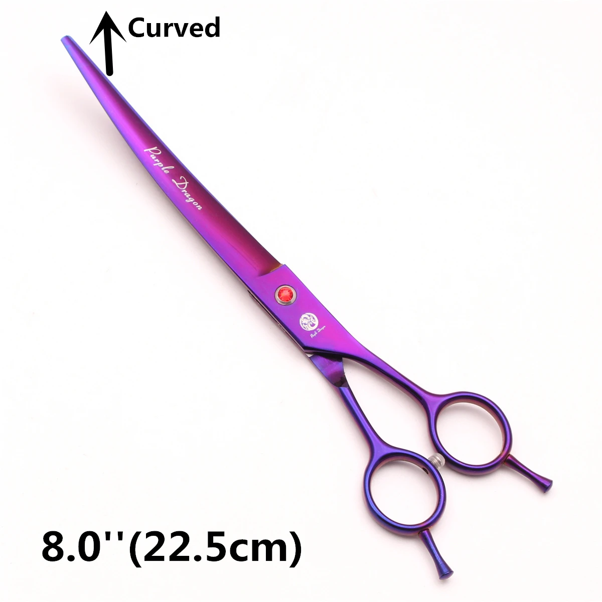 Purple Dragon 7.0\'\' 8.0\'\' Pet Grooming Scissors Thinning Shears Professional Cat Dog Curved Scissors Hair Cutting Comb Z3005