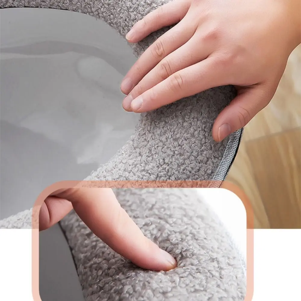 Cushion+lid Cover Toilet Seat Mat Set Bathroom Universal Warm Soft Washable Closestool Seat Case Winter Pad Bidet Mats