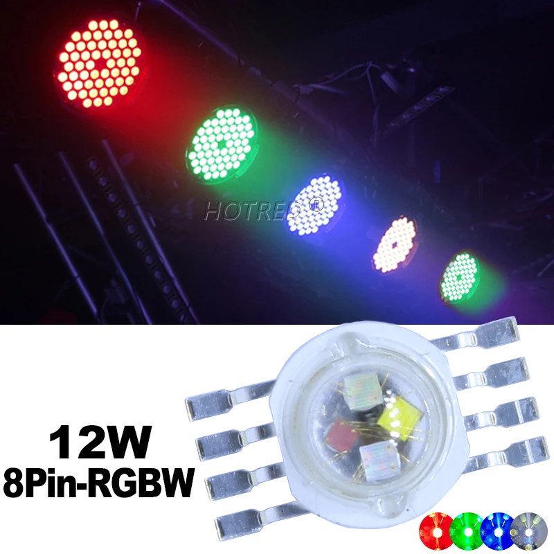 1-500pcs LED RGBW Diode12W High Power 8pin rgbw led Chip four-color 4x3w RGBWW 45mil COB Sources DIY for LED Stage lighting Bead