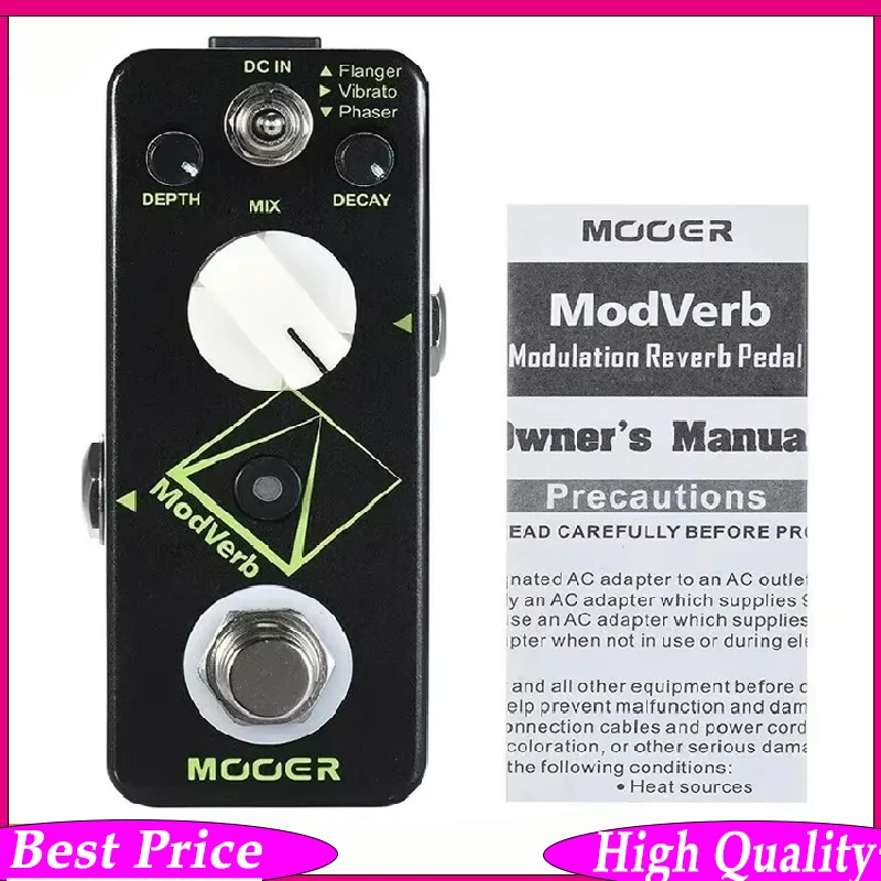 

Гитарная педаль эффектов MOOER Modverb: реверберация, фленджер, вибрато, фейзер, модуляция. Педаль для электрогитары и бас-гитары. Аксессуары для гитар.