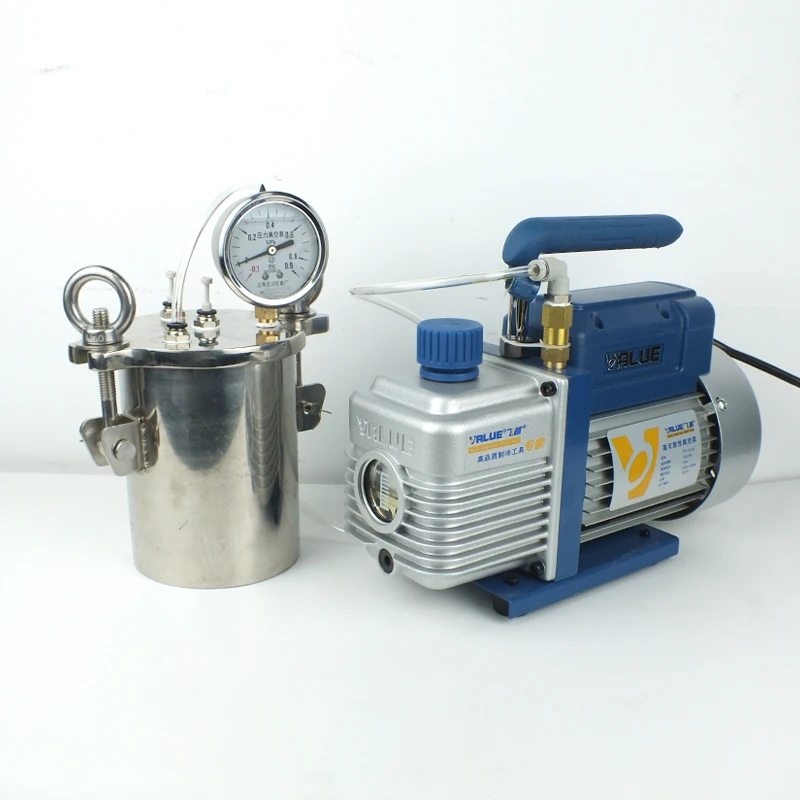 Stainless Steel Vacuum Defoaming Bucket Box New Silicone Resin Defoaming Tank with Vacuum Pump Machine