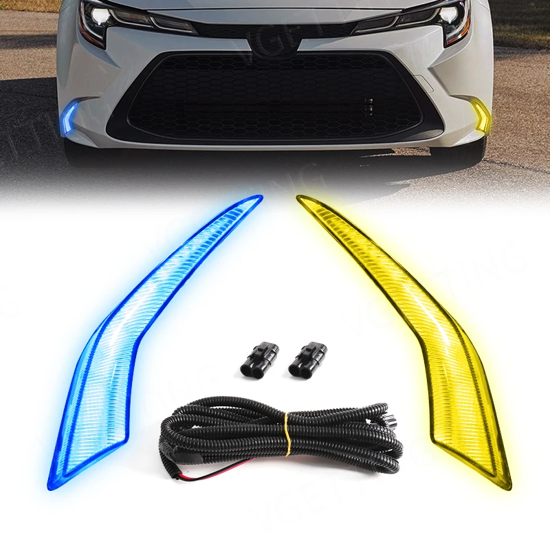 For Toyota Corolla Hybrid Levin 2019 2020 2021 2022 Led Daytime Running Light DRL Tricolor Auto Driving Fog Lamps Dynamic