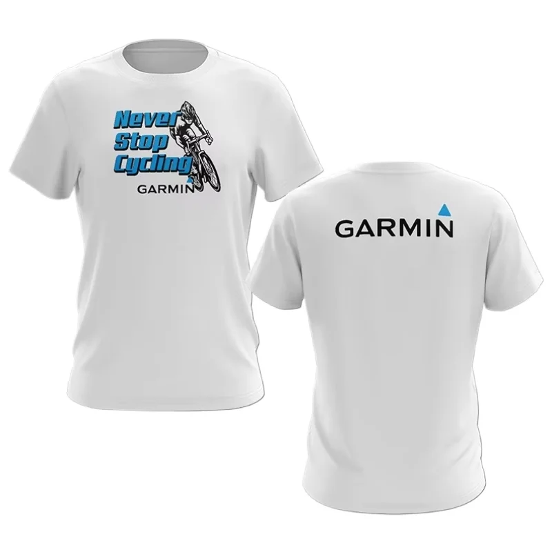 

ФУТБОЛКА GARMIN NEVER STOP CYCLING ROAD BIKE OUTDOOR Мужская высококачественная американская уличная футболка с короткими рукавами женский топ в стиле хип-хоп