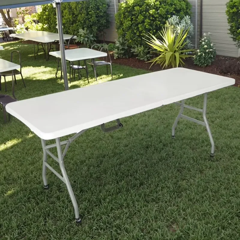 for 180cm Folding Plastic Table with Metal Frame Indoor Outdoor Portable Banquet Camping Party Promotional Item