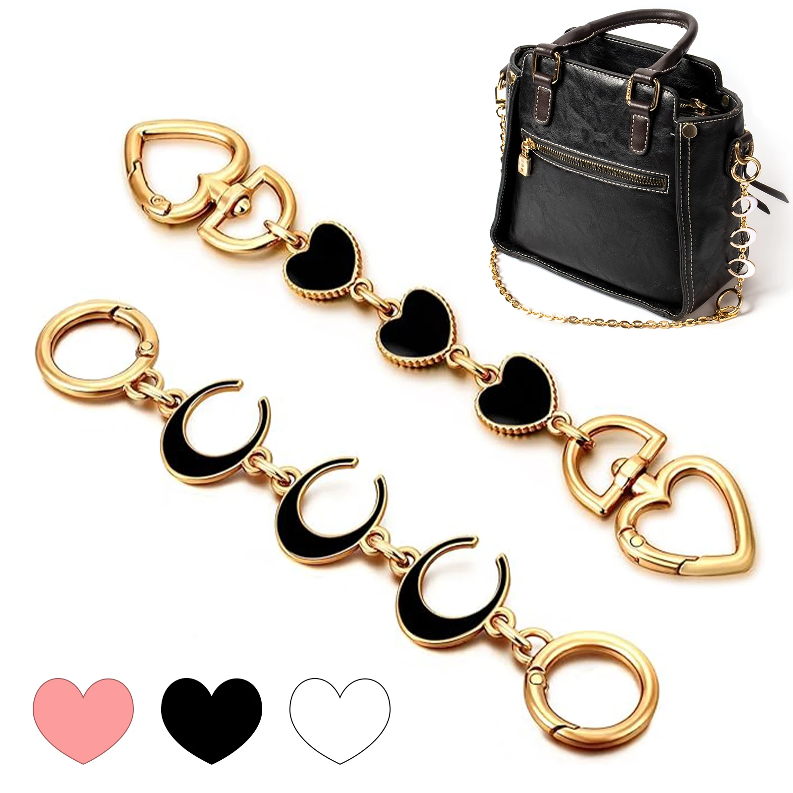 2pcs Elegant Wallet Shoulder Bag Decorative Products Moon Love Shape for DIY Making Woman