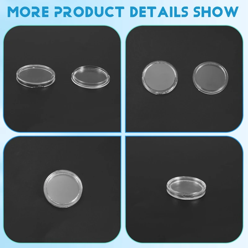 100Pcs 21Mm Round Clear Plastic Coin Holder Capsules Box Storage Clear Round Display Cases Coin Holders