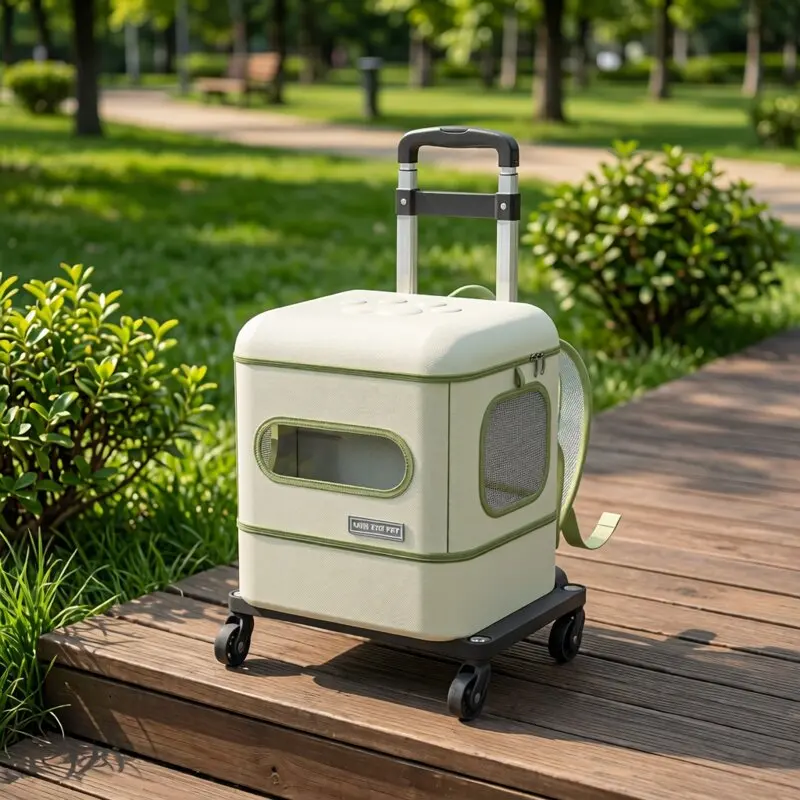 

Foldable Cat Backpack with Built-in Litter Box Portable Pet Carrier for Travel