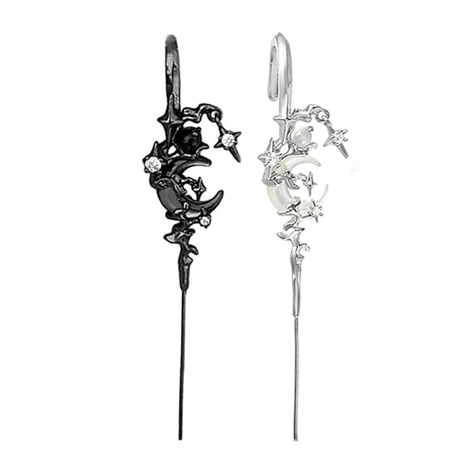 Women's Delicate Moon Ear Hook Piercing Earrings, Charming Gift