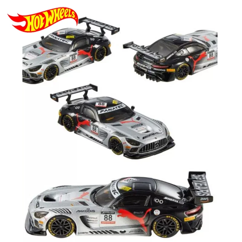 Original Hot Wheels Premium Car Mercedes-AMG GT3 1/43 Diecast Toys for Boys Alloy Vehicle Model Collection Birthday Gift HMD41