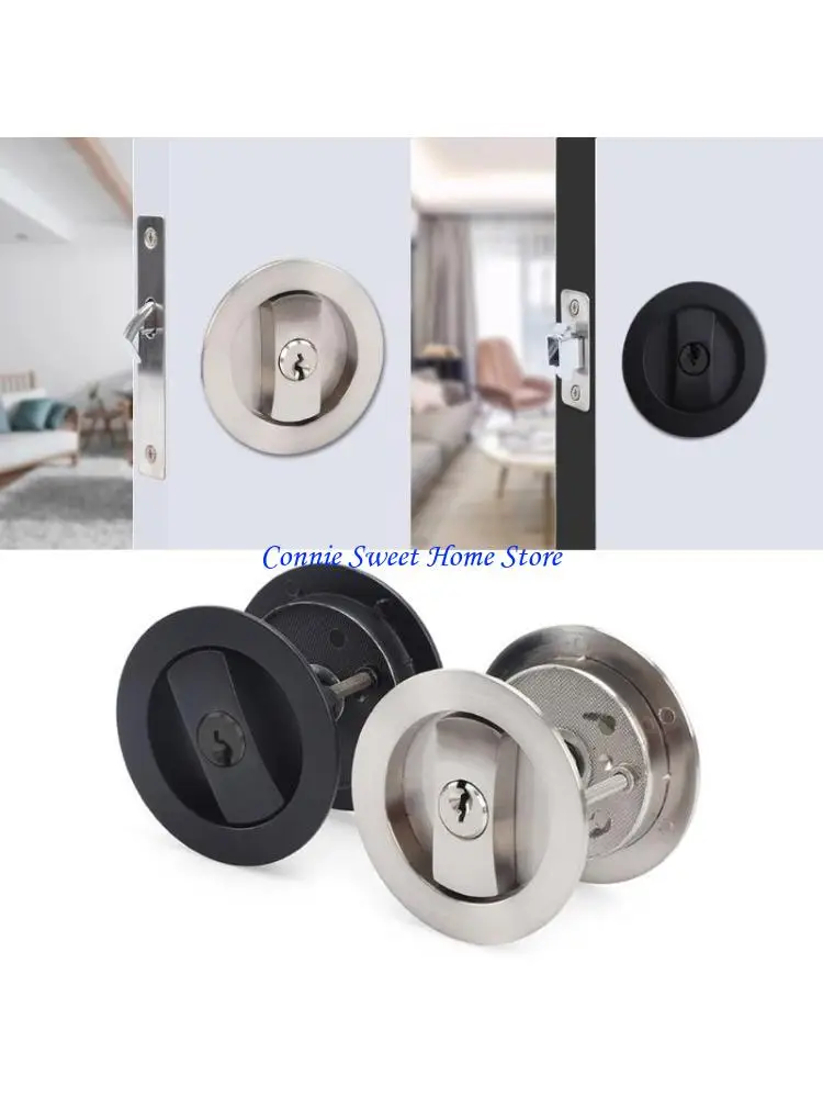 

LXAF Карманный дверной замок Конфиденциальность Круглая карманная дверная фурнитура Раздвижной карманный дверной замок для