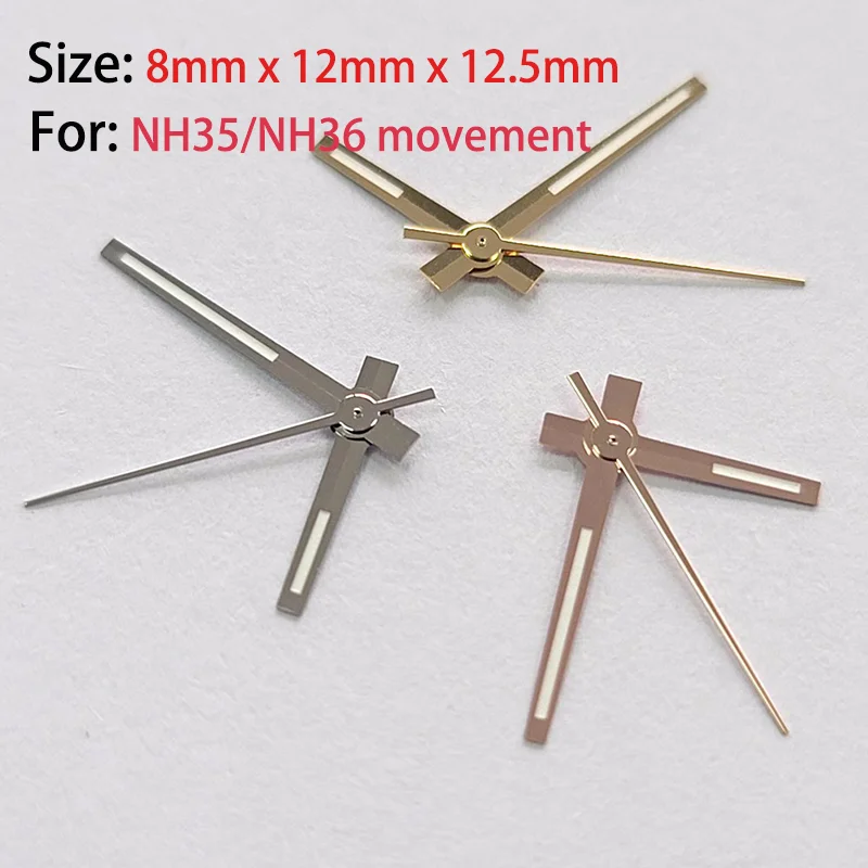 เข็มเรืองแสงสีเขียวอุปกรณ์เสริมสำหรับนาฬิกาที่ปรับแต่งแล้วเหมาะสำหรับการเคลื่อนไหวของ NH35/NH36ซ่อมแซมชิ้นส่วนนาฬิกาด้วยมือ