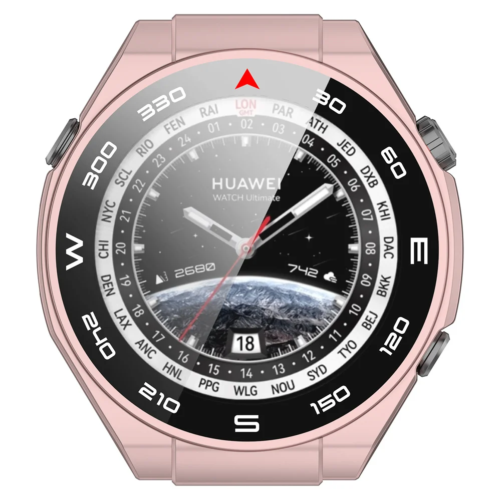 For Huawei Watch Ultimate Shell 2-in-1 Protective Case With Screen Tempered Glass Protector Watch Protection Cover