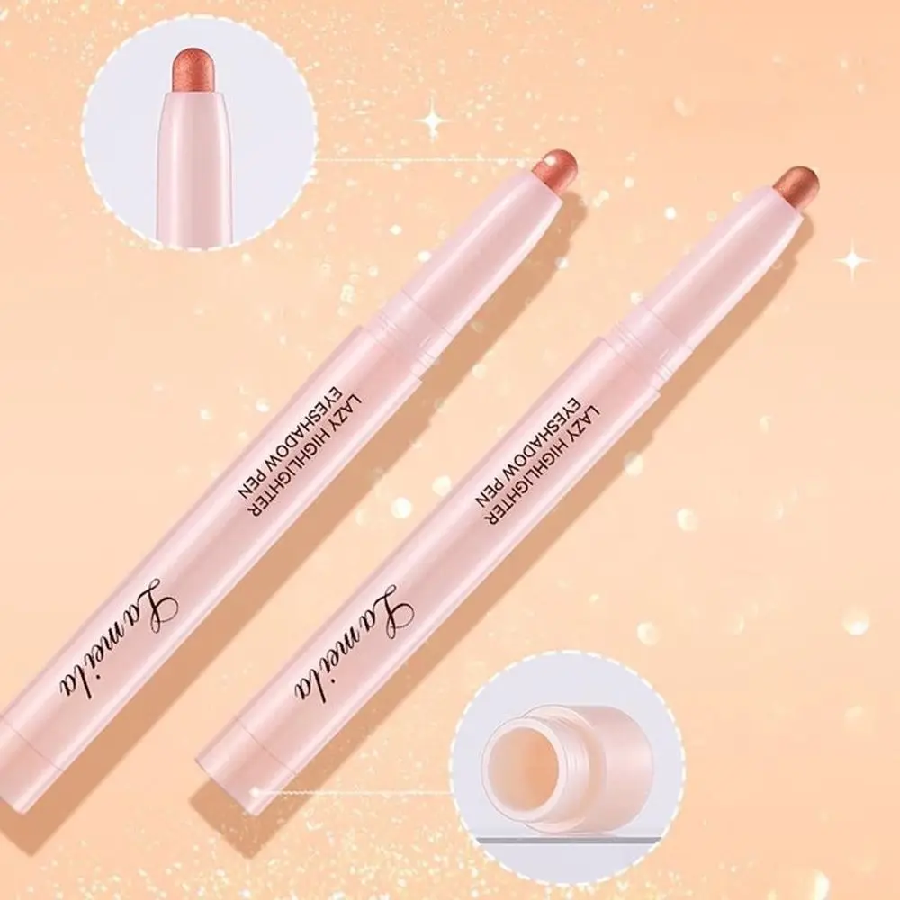 Lápiz de sombra de ojos con brillo efecto seda, lápiz de sombra de ojos mate blanco perlado, lápiz iluminador de alto brillo, cosméticos de maquillaje