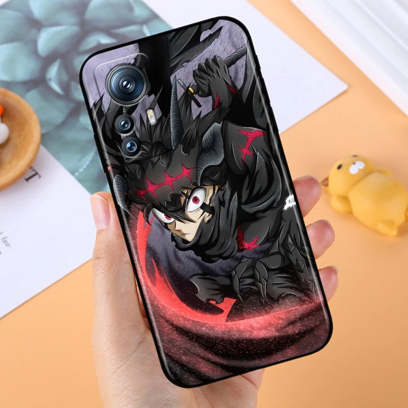 B-Black C-Clover Anime Cool For Xiaomi Mi 14 13T 13 12T 12 11T 11i 11 10T 10 Pro Lite Ultra 5G Black TPU Phone Case