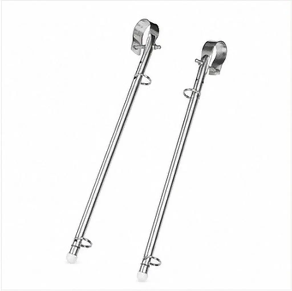 2Pcs Stainless Steel Yacht Flagpole Marine Boat Flag Holder Hardware Safety Flag Mount Removable for Fishing Boats Sailboats