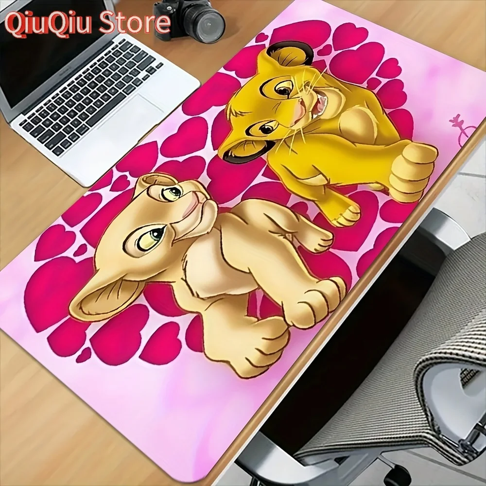 

1pc The Lion King Simba Mouse Pad - Non-Slip Rubber Base Gaming & Office Desk Mat with Vibrant Simba & Mufasa Design, Pink Heart