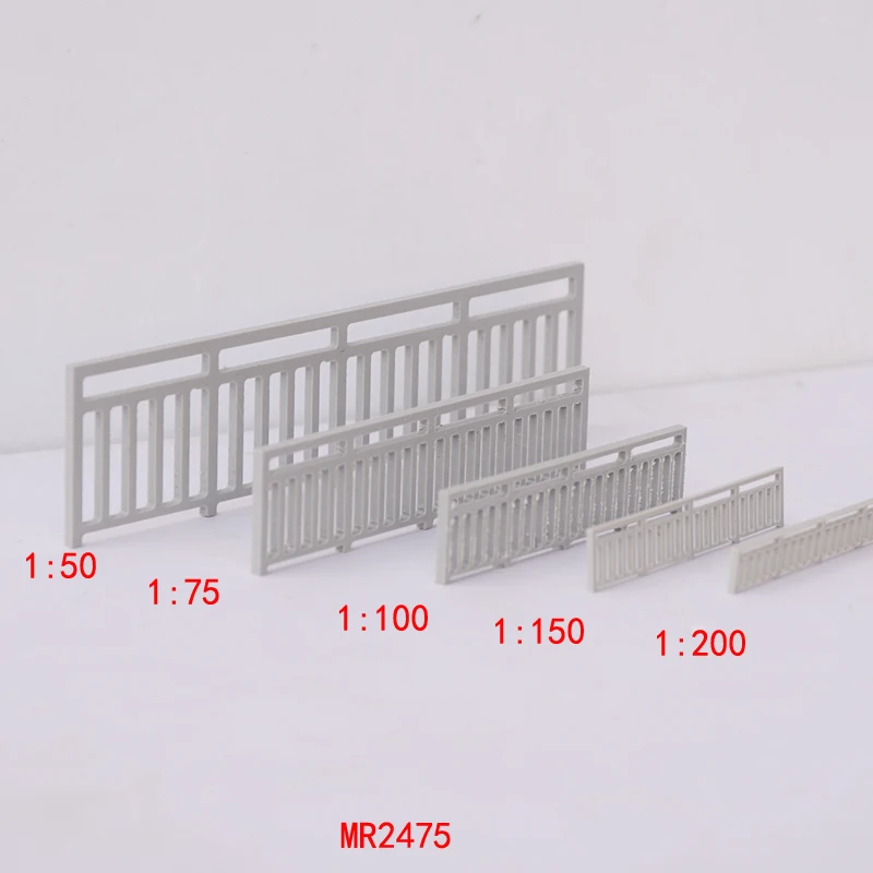 Scale 1:50-1:200 ABS Guardrail Fence Model For Diy Building Balcony HO Railway Railing Scene Materials Diorama Kits 3Pcs/Lot