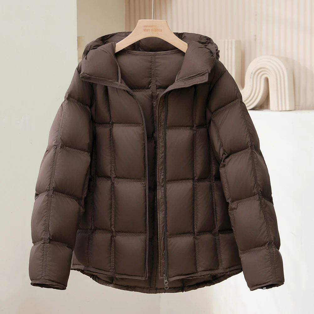 

Сплошной цвет, женский короткий пуховик с капюшоном, новинка 202, осень-зима, свободное пальто-пуховик в корейском стиле, верхняя одежда