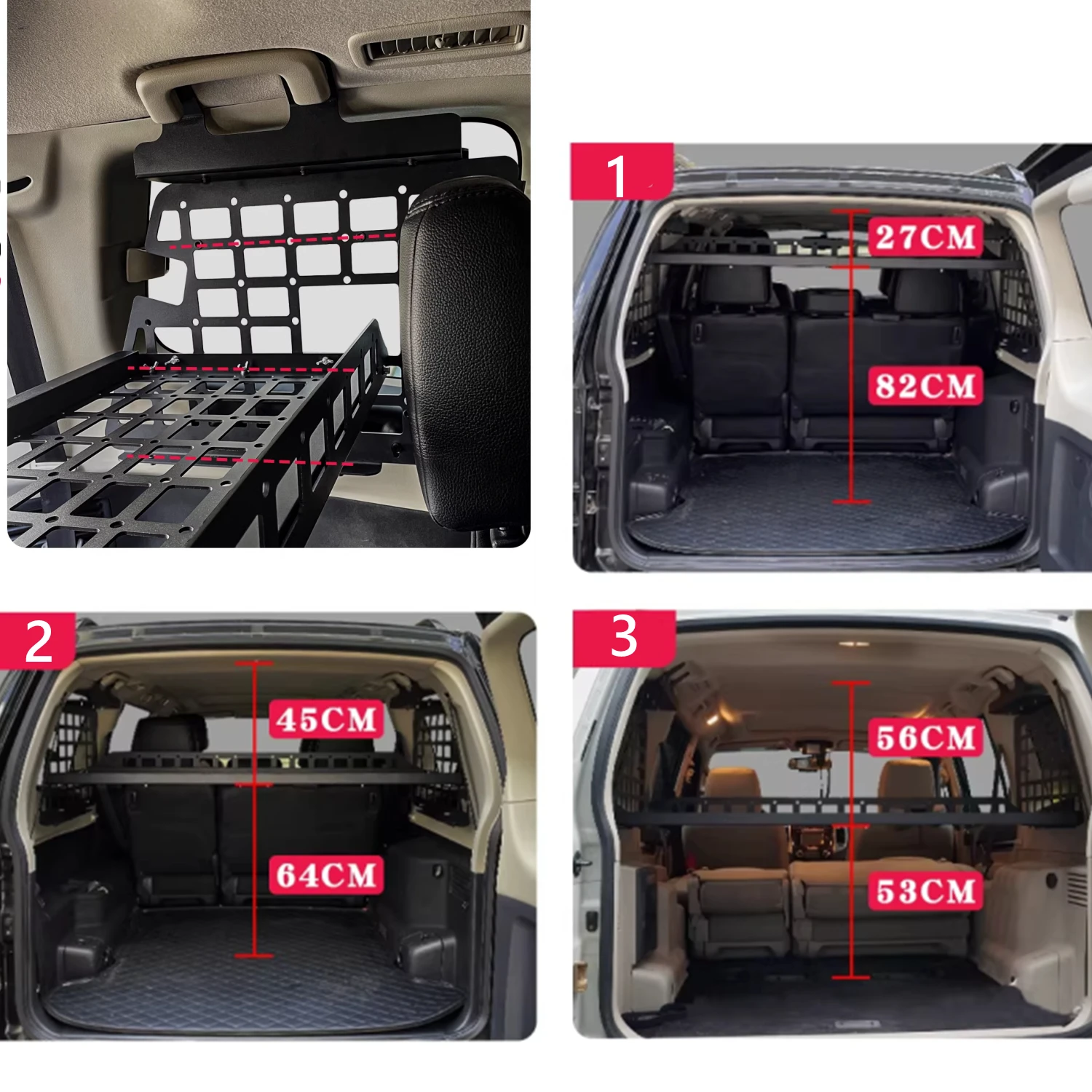CGZ Outdoor Table for Mitsubishi Pajero V80 V93 V95 V97 V98 2007-2021 5-door Rear Trunk Shelf Modular Storage Panel Organizers