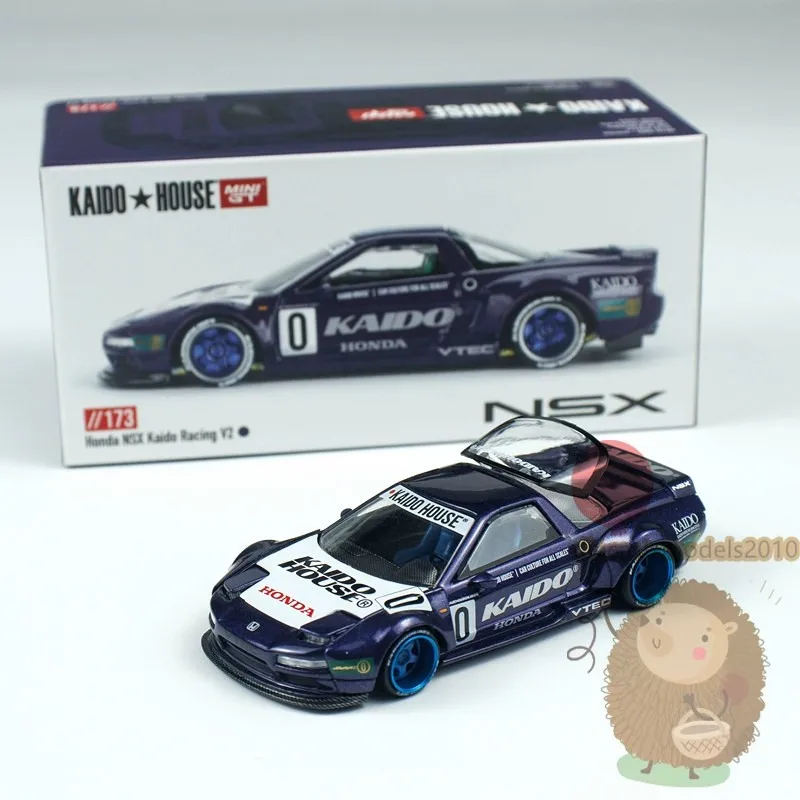 

Металлическая модель автомобиля Kaido House MINIGT 1:64 NSX Racing V2, литая под давлением, фиолетовая, подарок