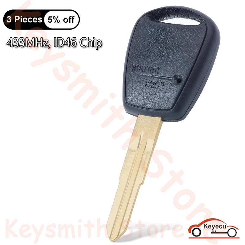 

KEYECU Remote Key Side 1 Button 433MHz ID46 Chip for Hyundai Accent 2006-2010, for Kia Rio Picanto Soul Venga Ceed Uncut HYN12